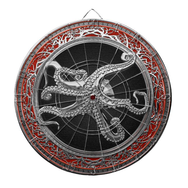Tabla Dardos [200] Octopus Silver Sagrado em Postura Defensiva (Frente)