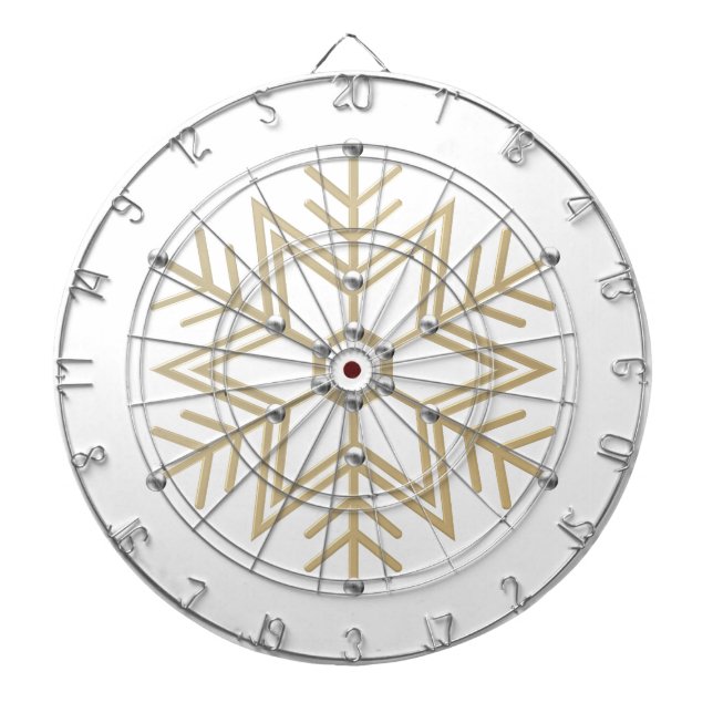 Tabla Dardos 2 prata e floco de neve Dourado 3-D (Frente)