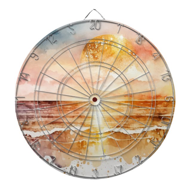 Tabla Dardos A Série Praia Aquarela Design 1 (Frente)
