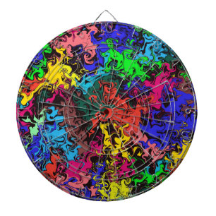 Tabla Dardos Abstrato Colorida Twirly /
