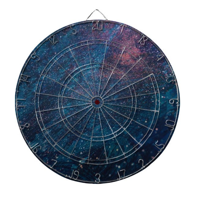 Tabla Dardos Abstrato Galaxy - Padrão de pintura com brilho (Frente)