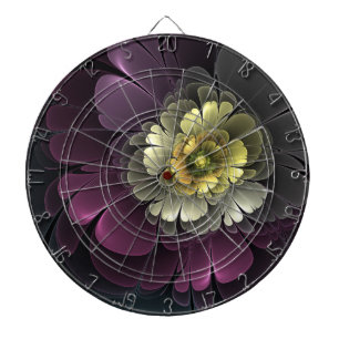 Tabla Dardos Abstrato Modern Purpur Khaki Cinza Flor Fractal