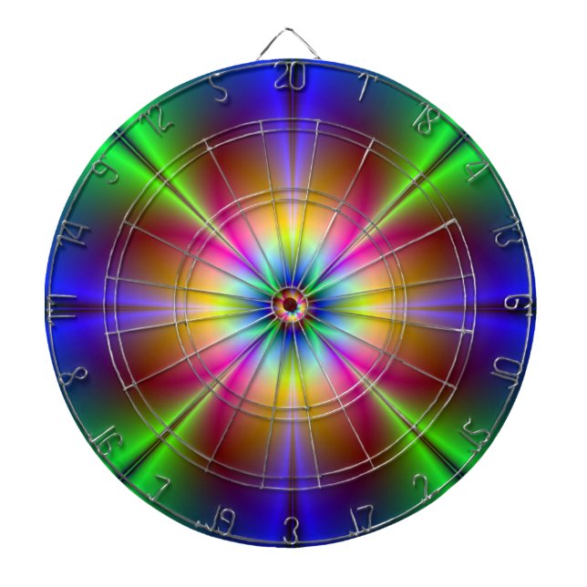 Tabla Dardos Abstrato Neon Daisy Dart Board (Frente)