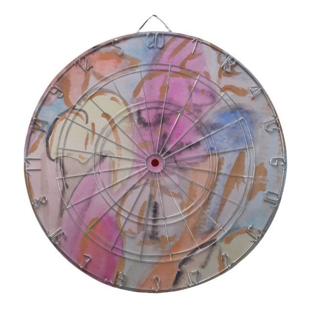 Tabla Dardos Abstrato Pastel Floral (Frente)