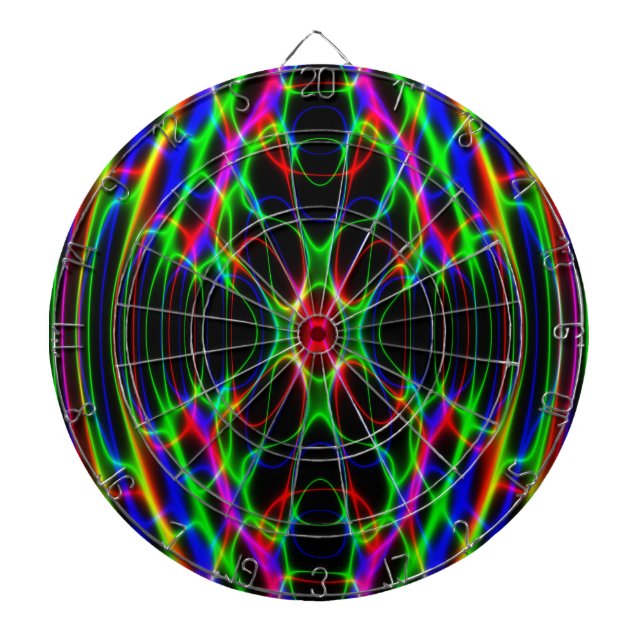 Tabla Dardos Abstrato psicadélico do laser de néon (Frente)