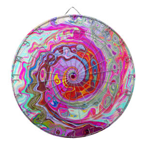Tabla Dardos Abstrato Retro-rosa-quente e espiral azul