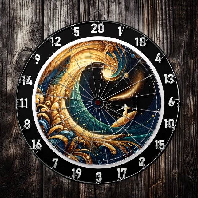 Tabla Dardos Abstrato Surfer Beach Energy Art (Criador carregado)