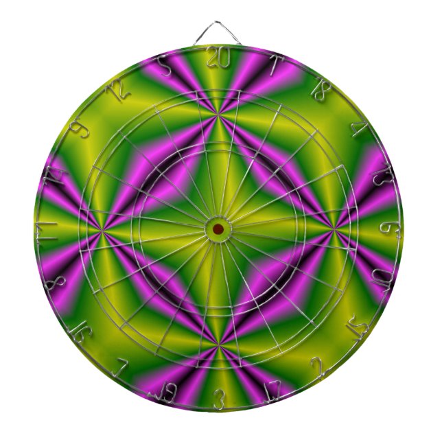 Tabla Dardos abstrato verde roxo Arco-Íris (Frente)