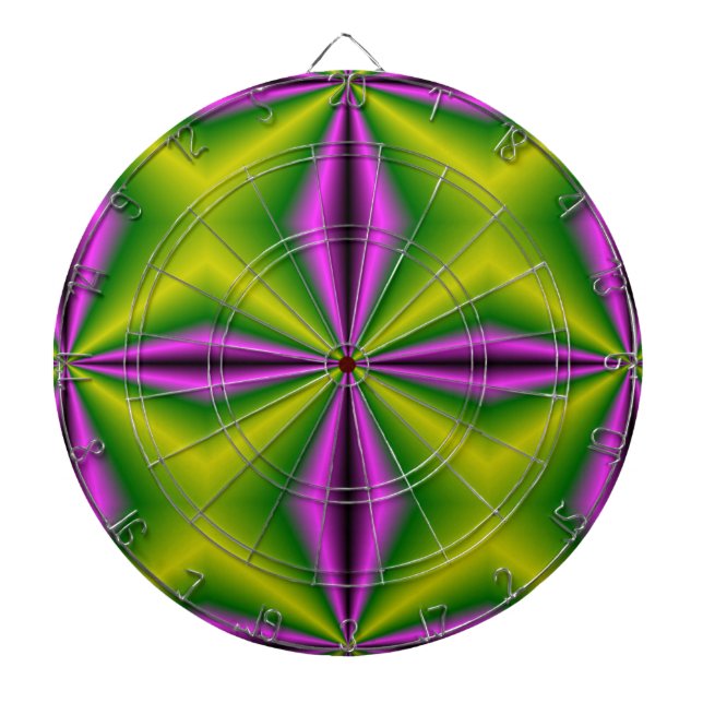 Tabla Dardos abstrato verde roxo Arco-Íris (Frente)