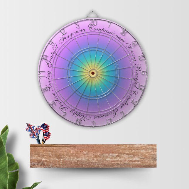 Tabla Dardos Afirmações Positivas Lilac Energy Glow Dartboard (Criador carregado)