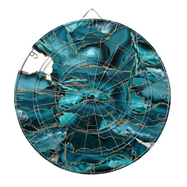 Tabla Dardos Agate azul e dourado (Frente)
