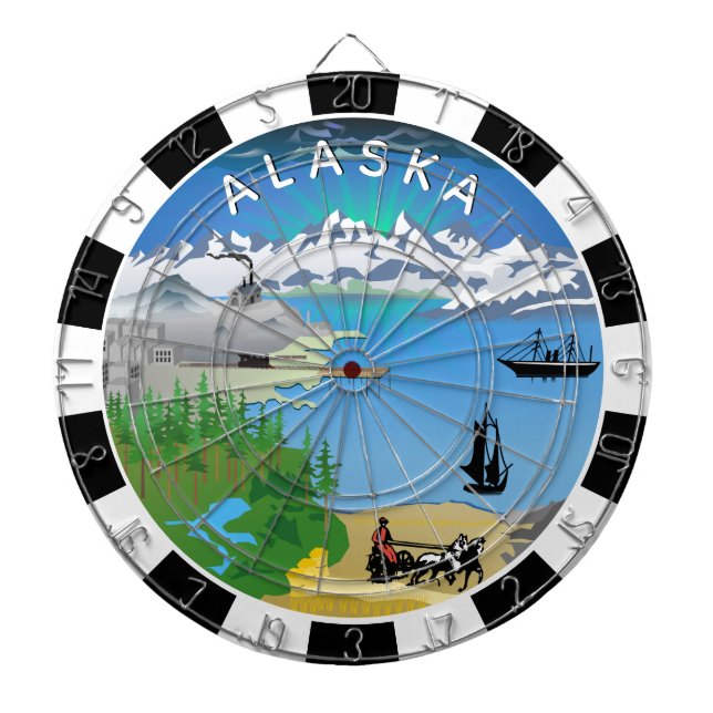 Tabla Dardos Alaska Dartboard, Flag, Alaskan dardos / jogo (Frente)