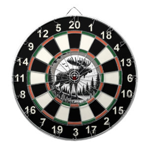 Tabla Dardos Alce-Amarrado na Floresta Bullseye