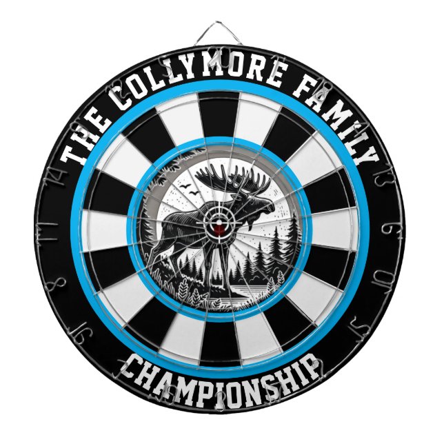 Tabla Dardos Alce na Floresta Design (Frente)