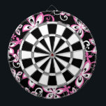 TABLA DARDOS ALOHA HAWAII (PRETO/ROSA)<br><div class="desc">Padrão de Aloha Hawaii em preto e rosa. Copyright de Kelly Hironaka,  nº 3 Design</div>