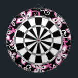 TABLA DARDOS ALOHA HAWAII (PRETO/ROSA)<br><div class="desc">Padrão de Aloha Hawaii em preto e rosa. Copyright de Kelly Hironaka,  nº 3 Design</div>