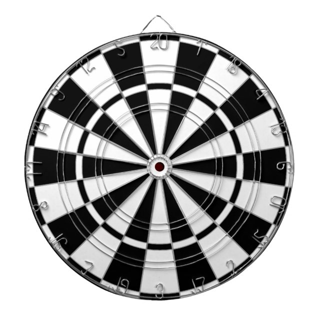 Tabla Dardos Alvo de Dardos Bicolor Preto e Branco (Frente)