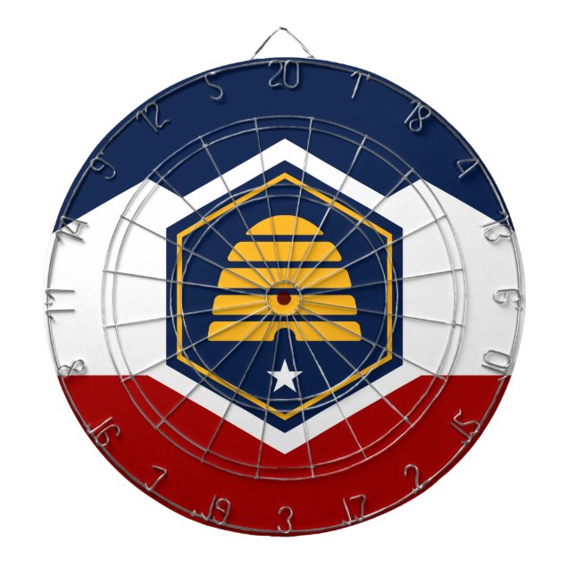 Tabla Dardos Alvo de dardos com a bandeira do estado de Utah, E (Frente)