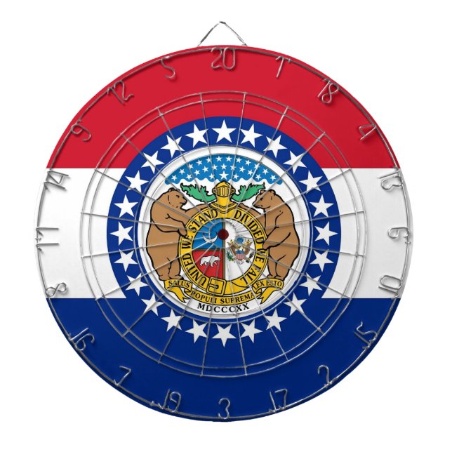 Tabla Dardos Alvo de dardos com a bandeira do Missouri, EUA (Frente)