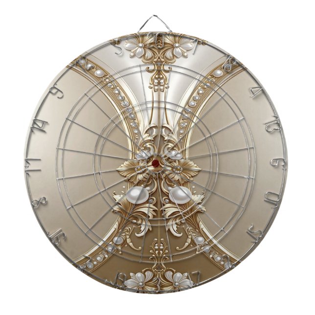 Tabla Dardos Alvo de Dardos com Moldura Dourada Ornamentada com (Frente)
