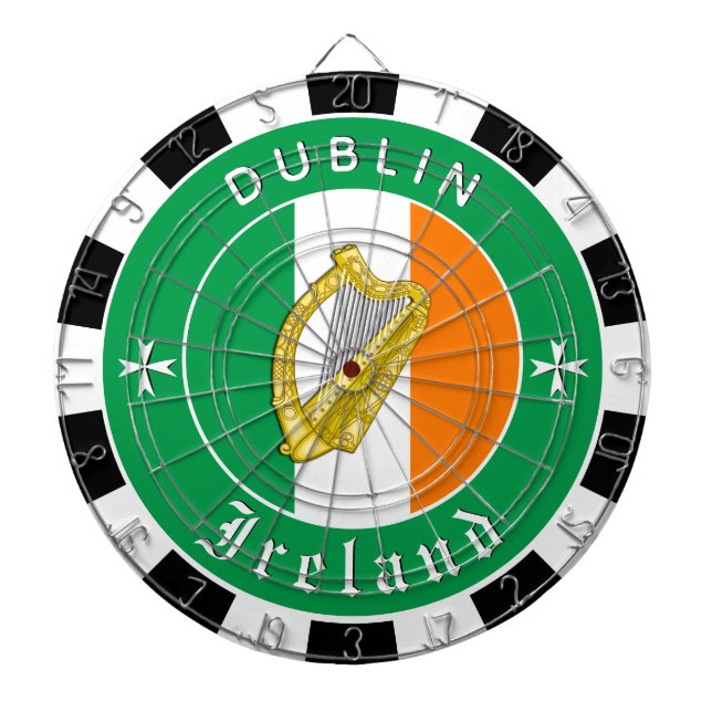 Tabla Dardos Alvo de dardos da Irlanda, Arpa, dardos / jogo da  (Frente)