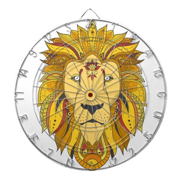 Tabla Dardos Alvo de Dardos Leão Tribal (Aim for greatness with the king of the jungle watching.)