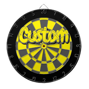 Tabla Dardos Amarelo, Cinza Carvão E Design Personalizado Diver