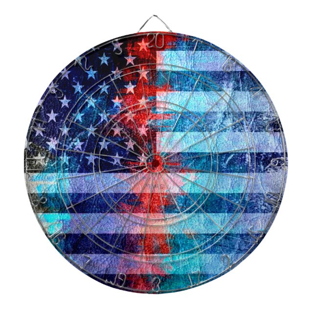 Tabla Dardos American Flag Art Grunge 6 (Frente)
