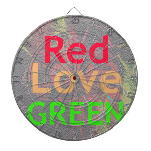 TABLA DARDOS AMOR VERDE OURO VERMELHO