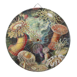 Tabla Dardos Anêmonas-do-mar de Haeckel Colagem de arte náutica
