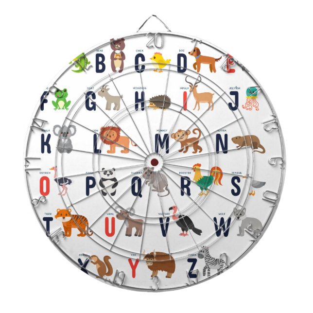 Tabla Dardos Animais do alfabeto - bonito super! (Frente)
