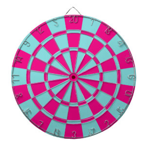 Tabla Dardos Aqua e rosa quente