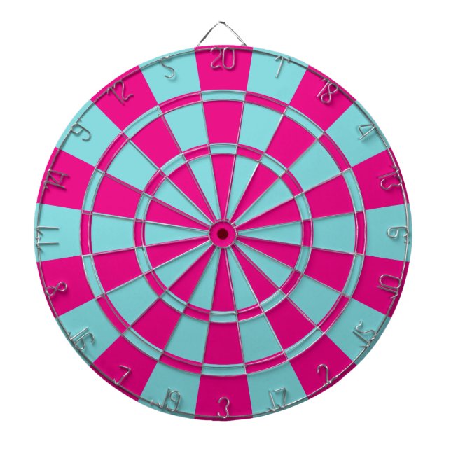 Tabla Dardos Aqua e rosa quente (Frente)