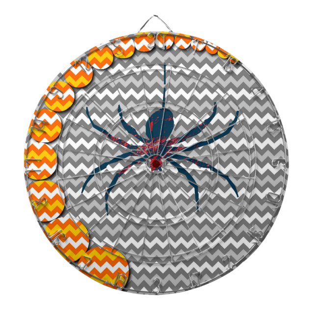Tabla Dardos Aranha sobre o padrão Chevron Zigzag da Cinza (Frente)