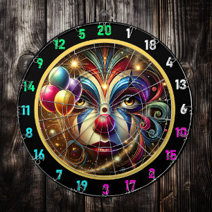 Tabla Dardos Arco-Íris Engraçado Palhaço Dartboard com Balões