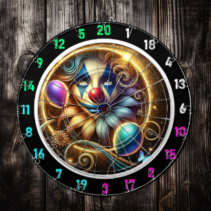 Tabla Dardos Arco-Íris Engraçado Palhaço Dartboard com Balões