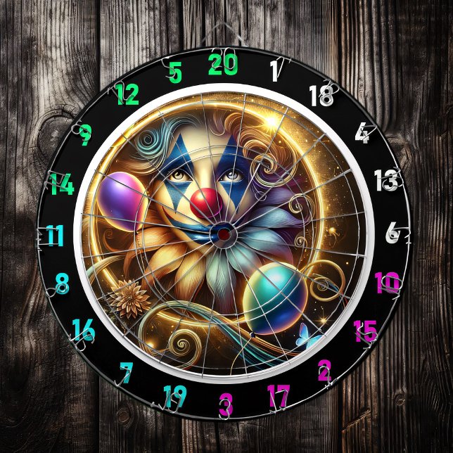 Tabla Dardos Arco-Íris Engraçado Palhaço Dartboard com Balões (Criador carregado)