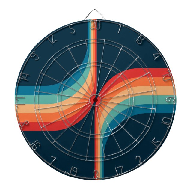 Tabla Dardos Arcos coloridos no estilo retrô (Frente)