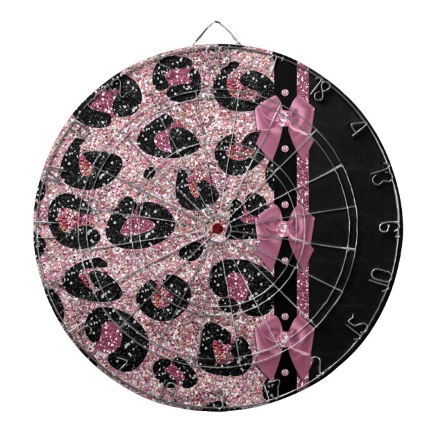 Tabla Dardos ARCOS de Fita de Impressão de Leopardo Rosa-Rockab (Frente)