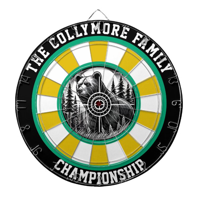 Tabla Dardos Arte-Alvo da Floresta Grizzly Precision (Frente)