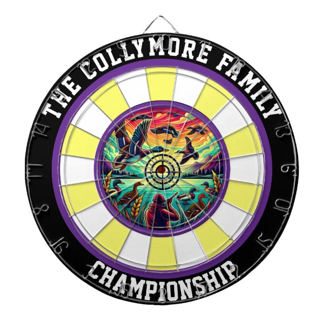 Tabla Dardos Arte-Alvo dos Patos Voadores Negros (Frente)