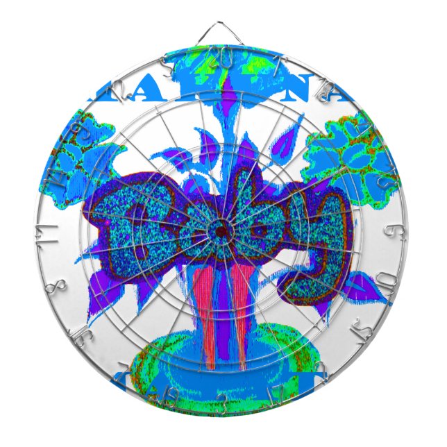 Tabla Dardos Arte Azul Suave Com Ciano: Toque De Bebê. (Frente)