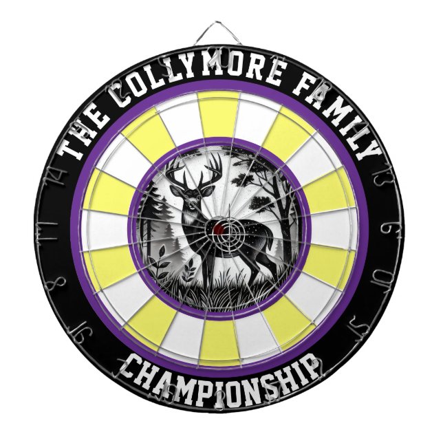 Tabla Dardos Arte da Floresta de Veado Russo Target (Frente)