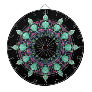 Tabla Dardos ARTE do fractal do caleidoscópio da face do reló