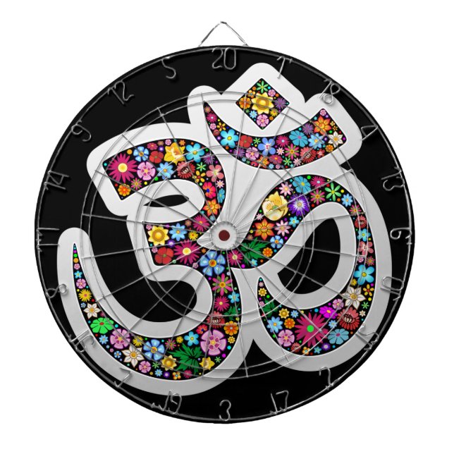 Tabla Dardos Arte do Símbolo Floral Namaste (Frente)