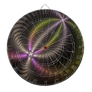 Tabla Dardos Arte Fractal 3D Colorida abstrato brilhante