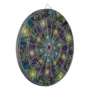Tabla Dardos Arte Fractal Roxa Roxa Abstrato brilhante iluminad