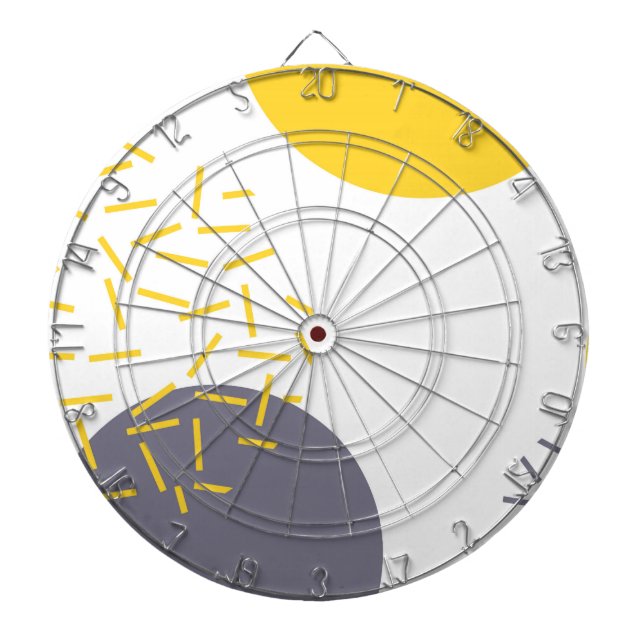 Tabla Dardos Arte geométrica amarela, legal, moderna, na moda (Frente)