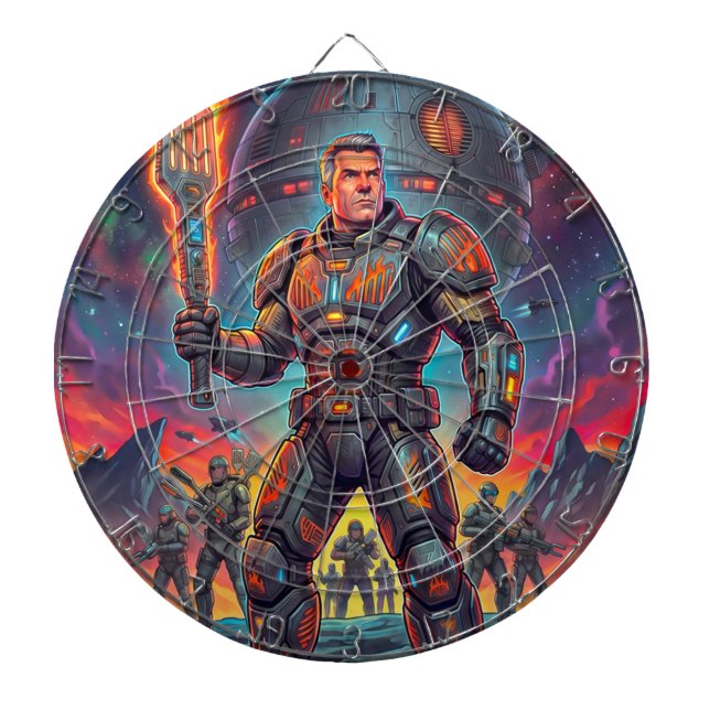 Tabla Dardos Arte Pop Retro de Quadrinhos de Ficção Científica  (Frente)