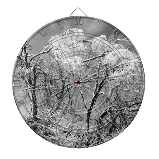 Tabla Dardos árvores vestem inverno (Frente)